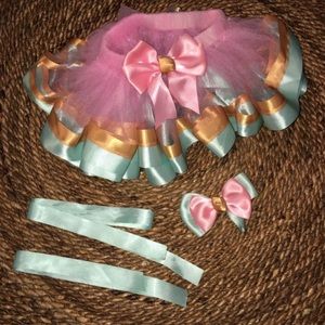 Custom Tutu, clip on bow, and ribbons